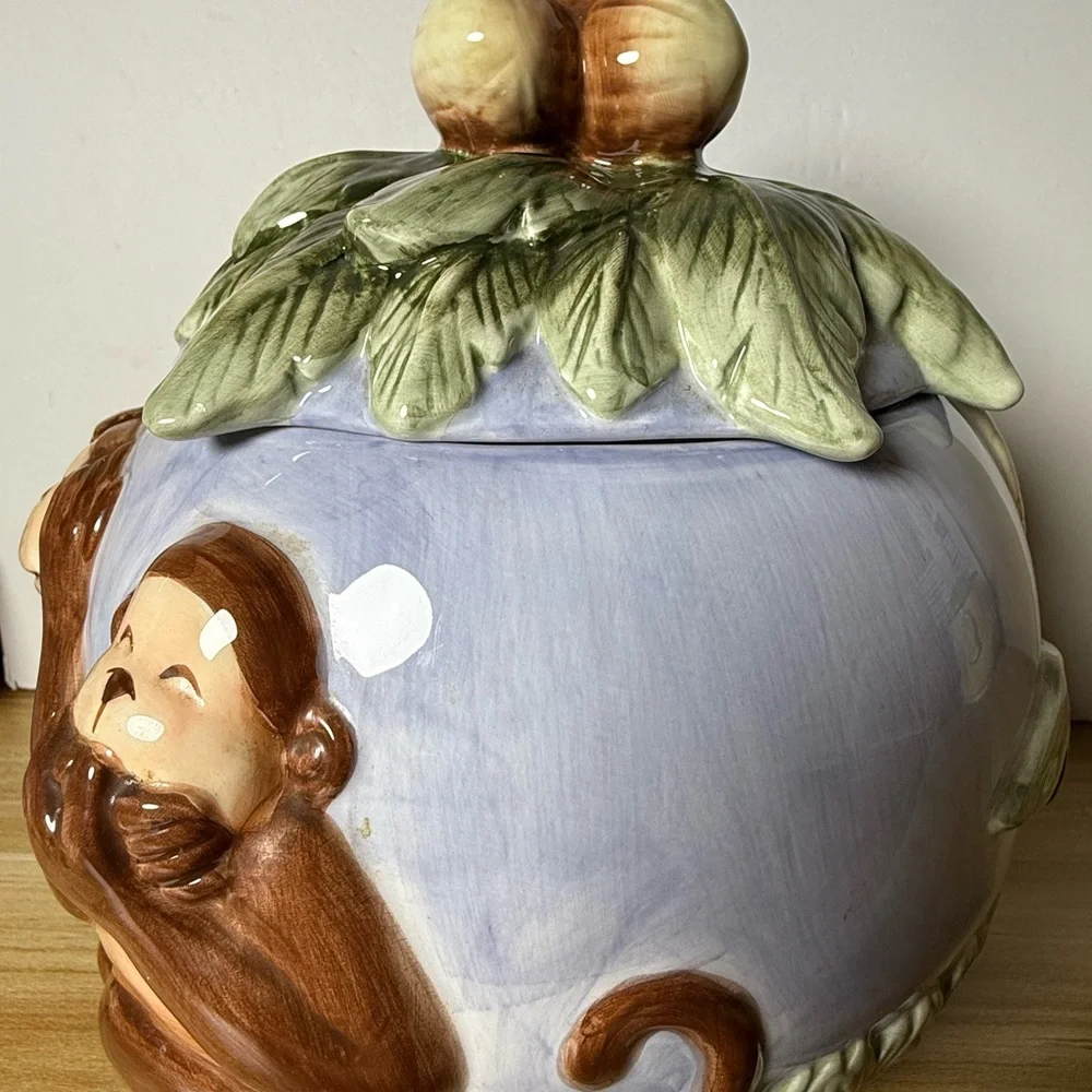 Nick And Nora Cookie Jar Monkey Business See No Evil Ceramic‎ Boston Warehouse